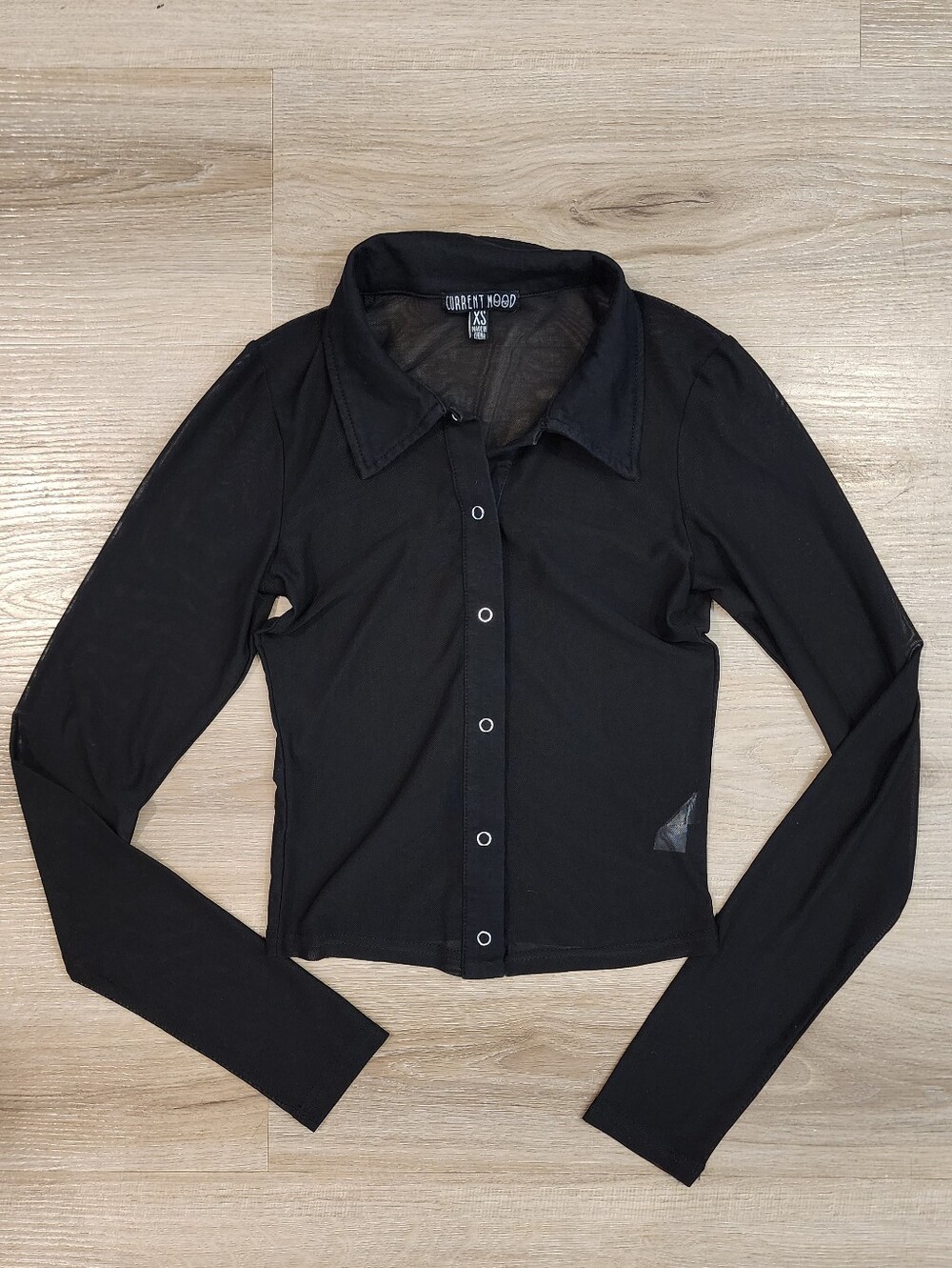 Dolls Kill Current Mood Mesh Button Down Shirt